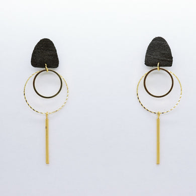 Boucles d'oreilles •TINA• noires