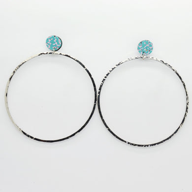 Boucles d'oreilles •PAULA• argents/bleues