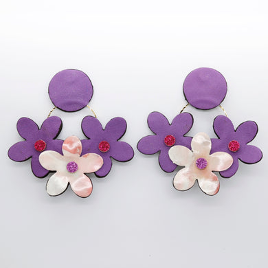 Boucles d'oreilles •NINI• violettes