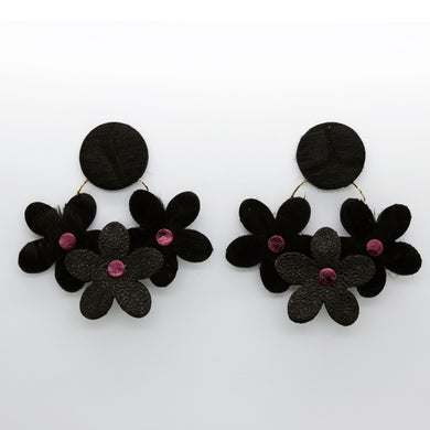 Boucles d'oreilles •NINI• noires