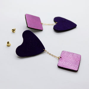 Boucles d'oreilles •ALBERTA• violettes